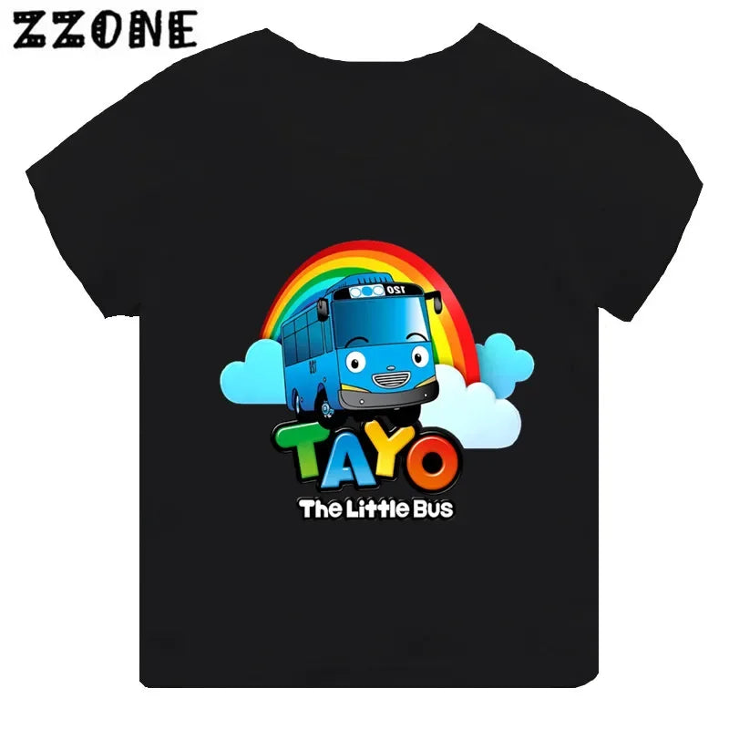 Stylish and Fun Tayo the Little Bus Black T-Shirt for Every Fan!