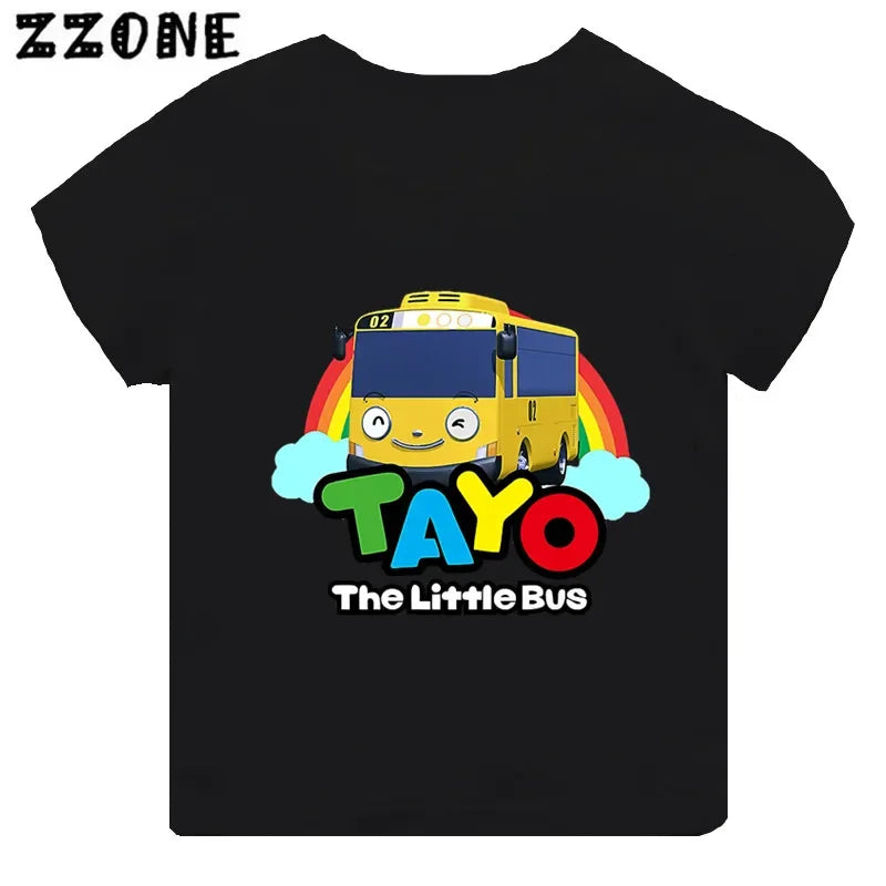 Stylish and Fun Tayo the Little Bus Black T-Shirt for Every Fan!