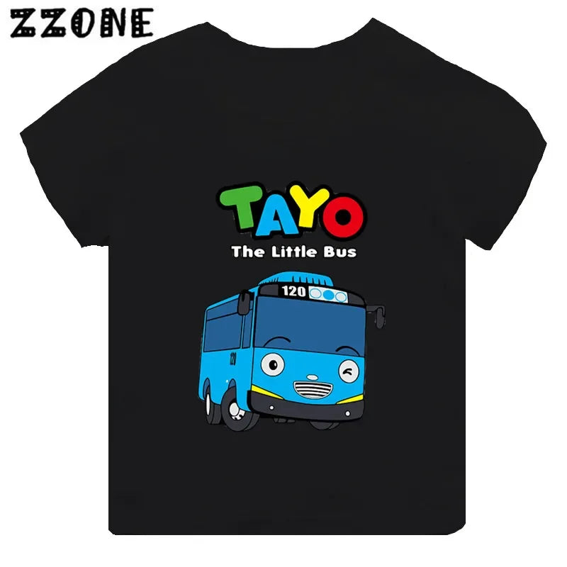 Stylish and Fun Tayo the Little Bus Black T-Shirt for Every Fan!