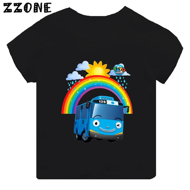 Stylish and Fun Tayo the Little Bus Black T-Shirt for Every Fan!