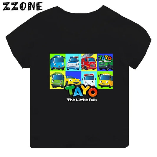 Stylish and Fun Tayo the Little Bus Black T-Shirt for Every Fan!