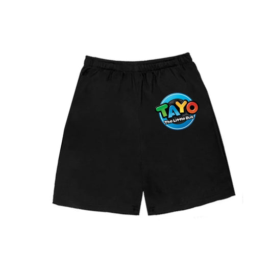 Trendy and Comfortable Tayo the Little Bus Black Shorts for Kids