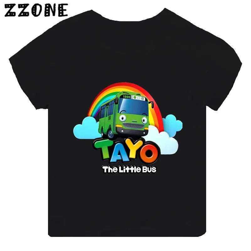 Stylish and Fun Tayo the Little Bus Black T-Shirt for Every Fan!