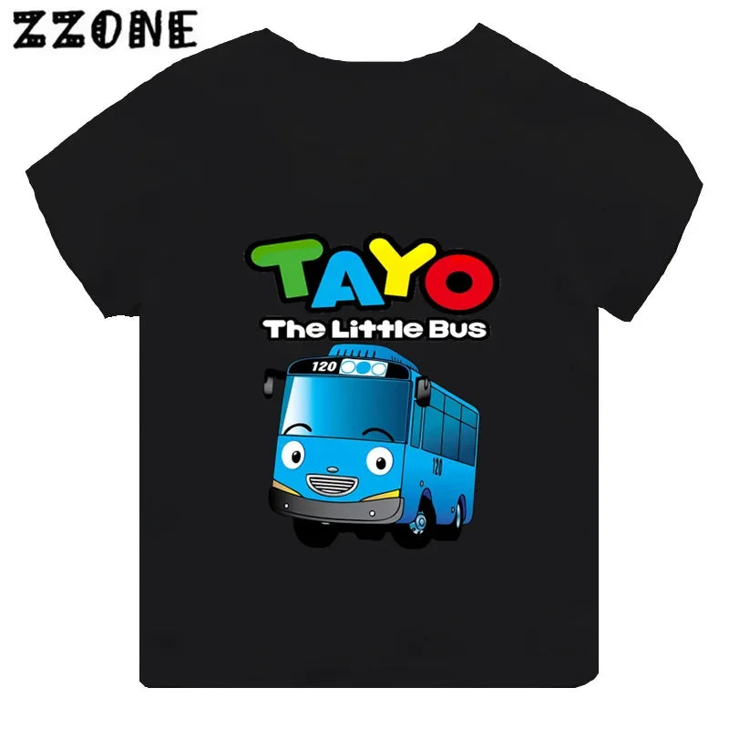 Stylish and Fun Tayo the Little Bus Black T-Shirt for Every Fan!