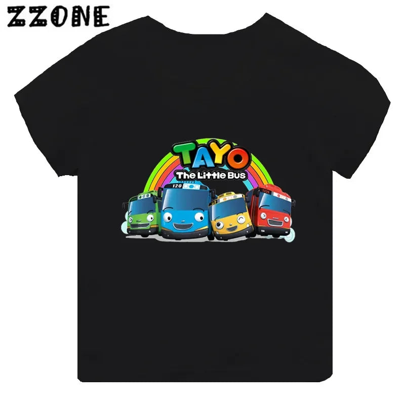 Stylish and Fun Tayo the Little Bus Black T-Shirt for Every Fan!