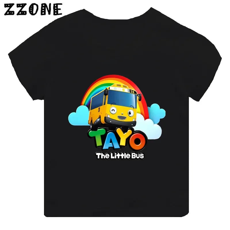 Stylish and Fun Tayo the Little Bus Black T-Shirt for Every Fan!